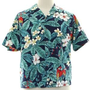 Vintage 90s Hawaii Hawaiian Shirt Mens XL Tropical Floral Cotton Aloha